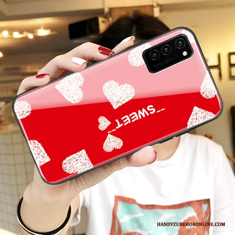 Custodia Honor View30 Pro Cartone Animato Bello Amanti, Cover Honor View30 Pro Silicone Nuovo Vetro