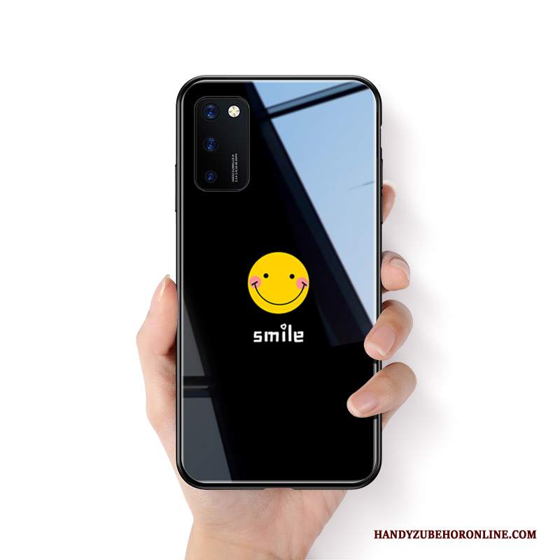 Custodia Honor View30 Pro Creativo Amanti Vetro, Cover Honor View30 Pro Protezione Smiley Nero