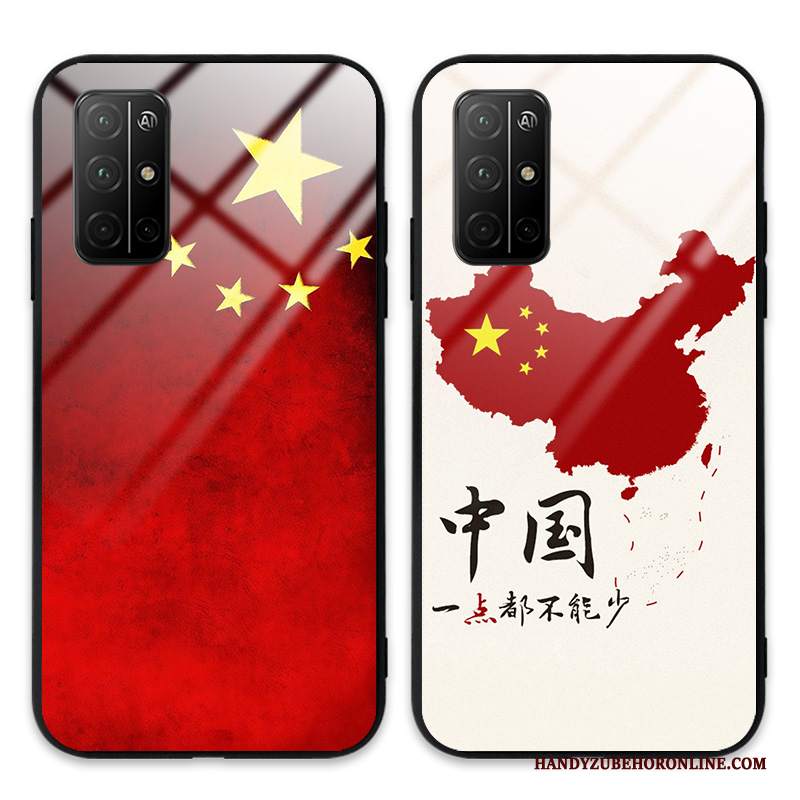 Custodia Honor View30 Pro Protezione Bianco Rosso, Cover Honor View30 Pro Difficile Vetro