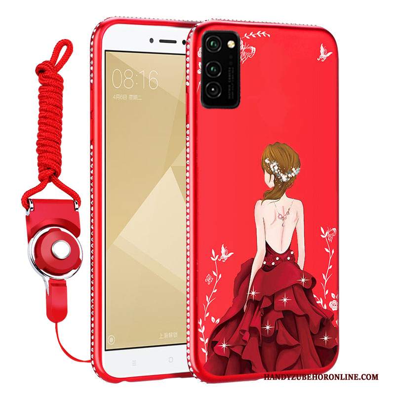 Custodia Honor View30 Silicone Anti-caduta Net Red, Cover Honor View30 Protezione Tutto Inclusotelefono