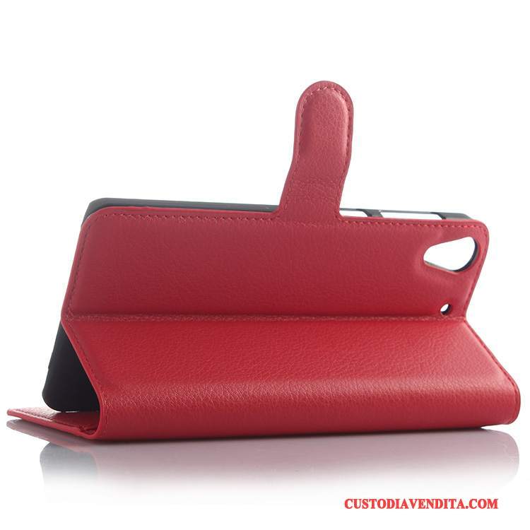 Custodia Htc Desire 728 Portafoglio Telefono Rosso, Cover Htc Desire 728 Pelle Supporto