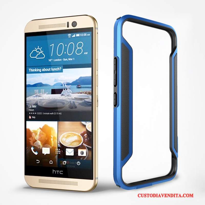 Custodia Htc One M9 Protezione Telefono Oro, Cover Htc One M9 Telaio Blu
