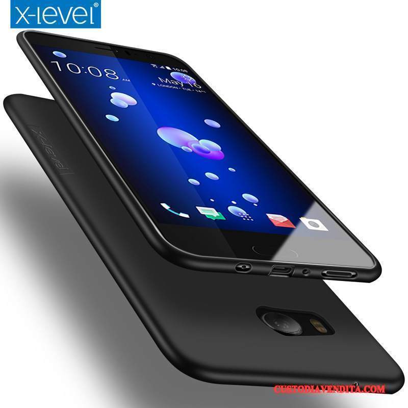Custodia Htc U11+ Protezione Nero Sottile, Cover Htc U11+ Morbido Macchiati