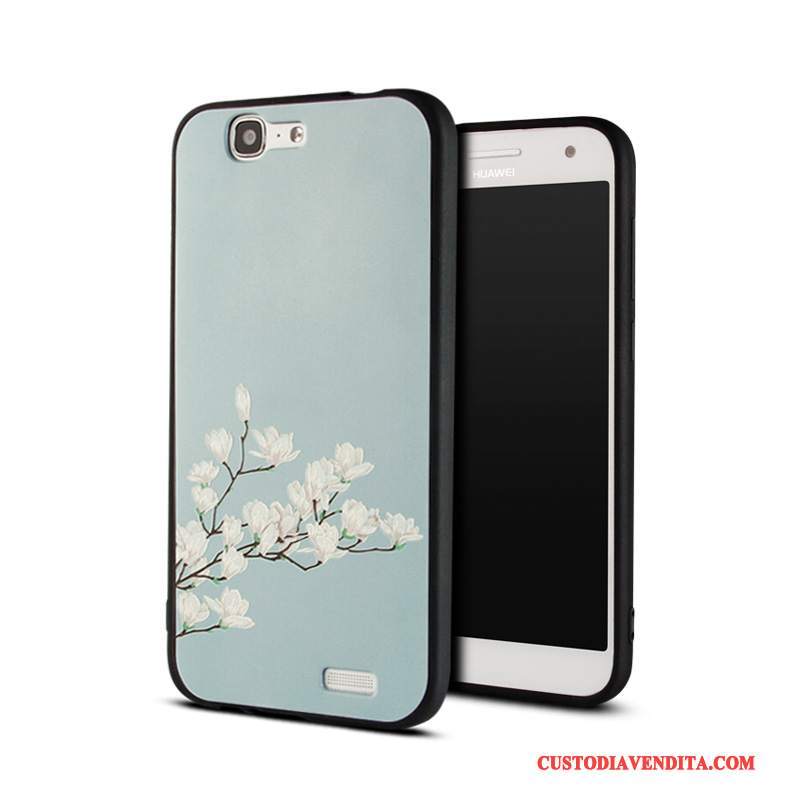 Custodia Huawei Ascend G7 Fiori Tendenza Fresco, Cover Huawei Ascend G7 Goffratura Telefono Tutto Incluso
