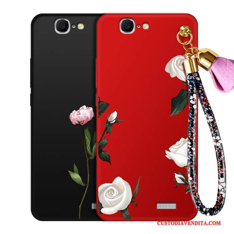 Custodia Huawei Ascend G7 Silicone Ornamenti Appesi Rosso, Cover Huawei Ascend G7 Protezione Nerotelefono