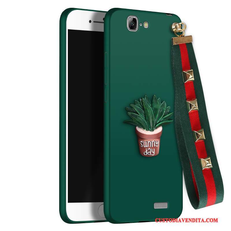 Custodia Huawei Ascend G7 Silicone Verde Scuro Tendenza, Cover Huawei Ascend G7 Protezione Ornamenti Appesi Macchiati