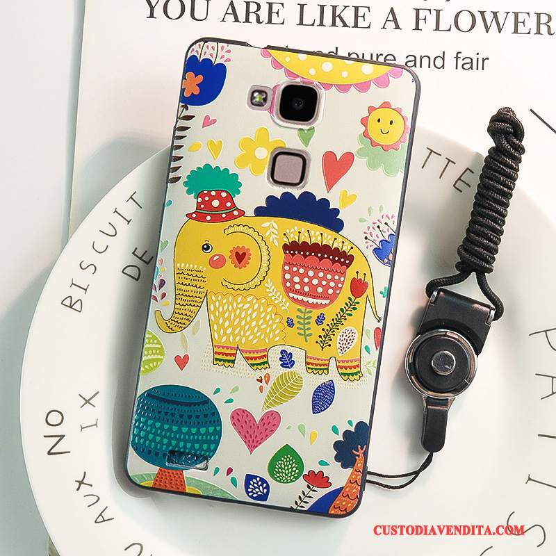 Custodia Huawei Ascend Mate 7 Goffratura Morbido Anti-caduta, Cover Huawei Ascend Mate 7 Colore Ornamenti Appesi Macchiati