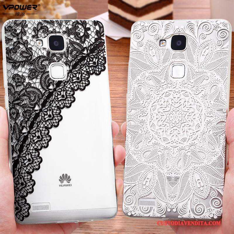 Custodia Huawei Ascend Mate 7 Silicone Nuovo Tendenza, Cover Huawei Ascend Mate 7 Protezione Anti-caduta Nero