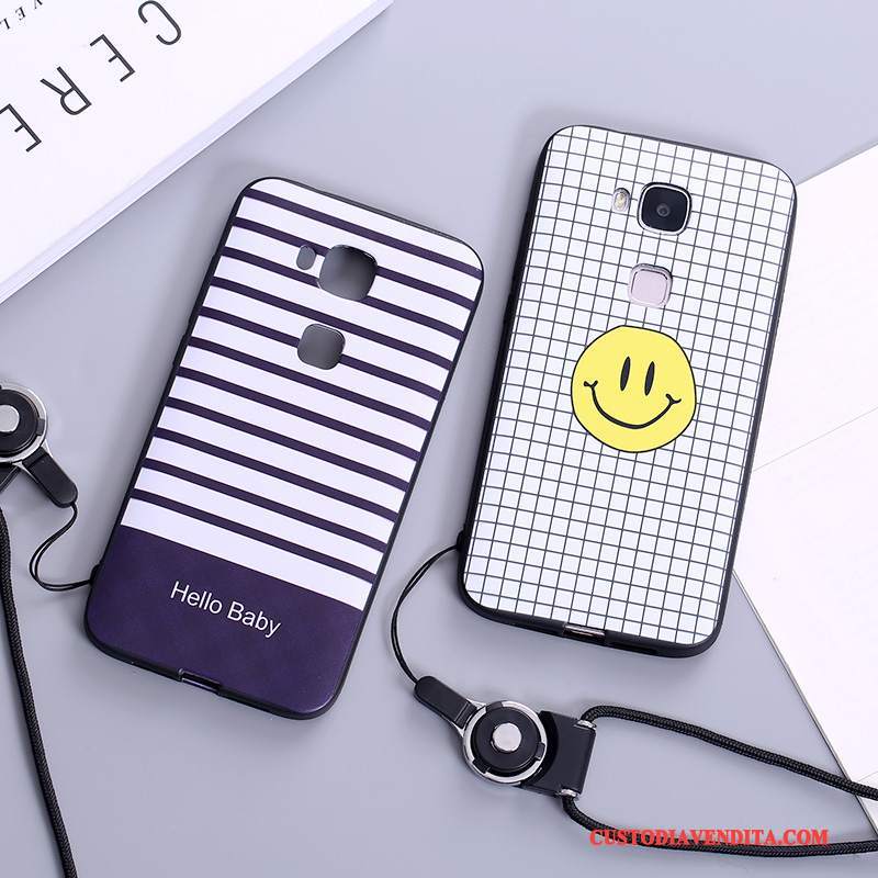 Custodia Huawei G7 Plus Silicone Bianco Anti-caduta, Cover Huawei G7 Plus Protezione Tendenza Ornamenti Appesi