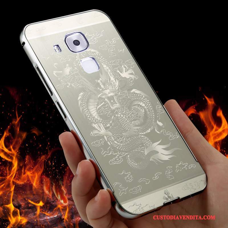 Custodia Huawei G9 Plus Creativo Anti-caduta Argento, Cover Huawei G9 Plus Protezione Tutto Incluso Metallo