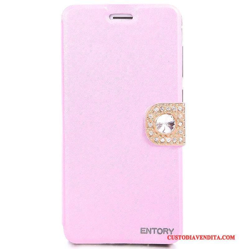 Custodia Huawei G9 Plus Pelle Morbidotelefono, Cover Huawei G9 Plus Folio Rosa