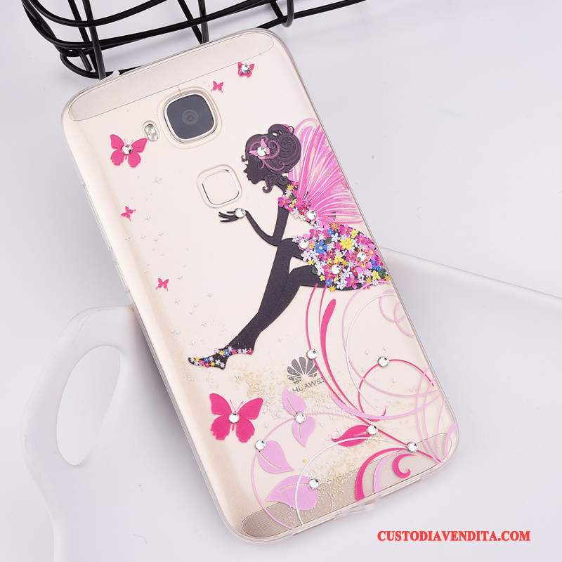 Custodia Huawei G9 Plus Silicone Morbido Rosa, Cover Huawei G9 Plus Anti-cadutatelefono