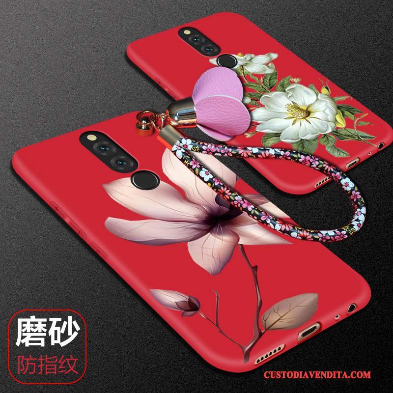 Custodia Huawei Mate 10 Lite Creativo Telefono Anti-caduta, Cover Huawei Mate 10 Lite Silicone Rosso Morbido