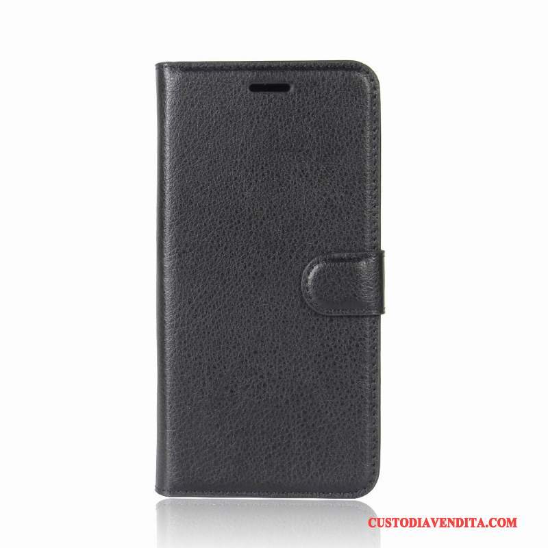 Custodia Huawei Mate 10 Lite Pelle Carta Nero, Cover Huawei Mate 10 Lite Telefono
