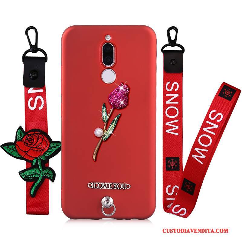 Custodia Huawei Mate 10 Lite Silicone Telefono Anti-caduta, Cover Huawei Mate 10 Lite Morbido Rosso