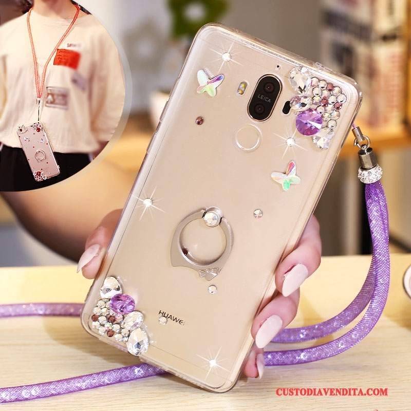 Custodia Huawei Mate 10 Pro Strass Porpora, Cover Huawei Mate 10 Pro Protezione