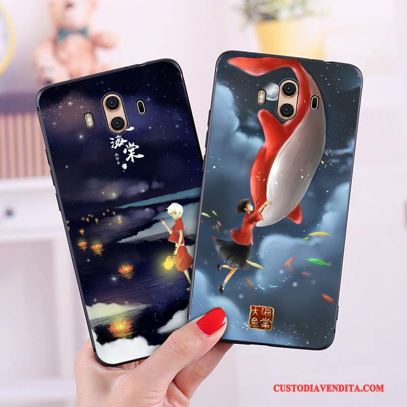 Custodia Huawei Mate 10 Silicone Stile Cinese Grande, Cover Huawei Mate 10 Amanti Di Personalità