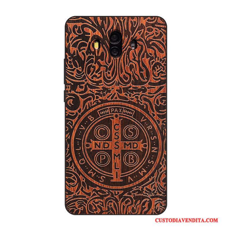 Custodia Huawei Mate 10 Vintage Anti-caduta Legno, Cover Huawei Mate 10 Creativo Telefono Tutto Incluso