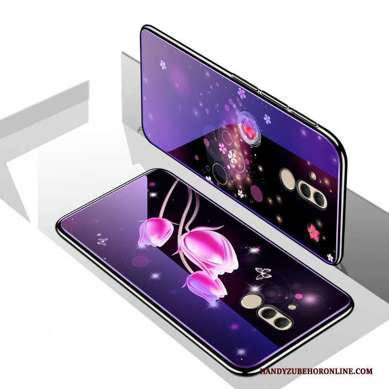 Custodia Huawei Mate 20 Lite Protezione Vetro Porpora, Cover Huawei Mate 20 Lite Telefono