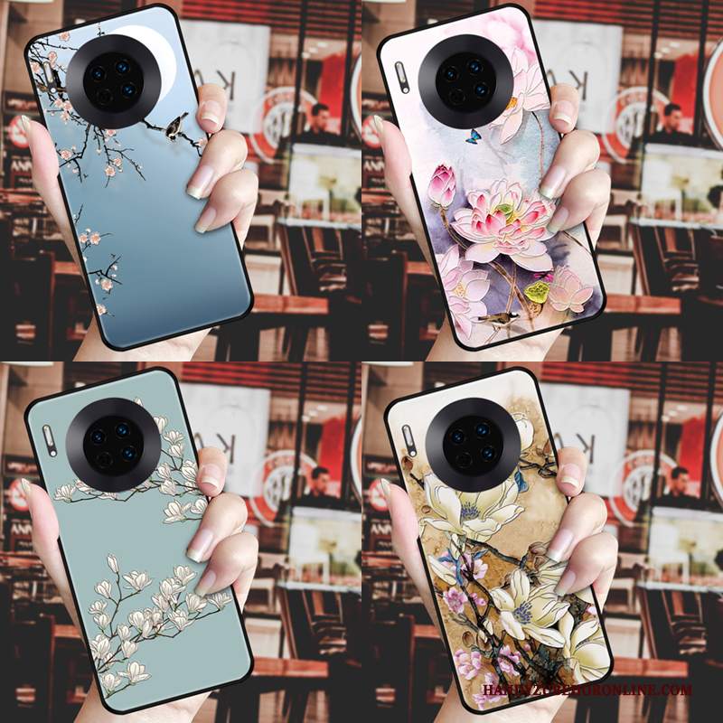 Custodia Huawei Mate 30 Creativo Tutto Incluso Nero, Cover Huawei Mate 30 Silicone Di Personalità Anti-caduta