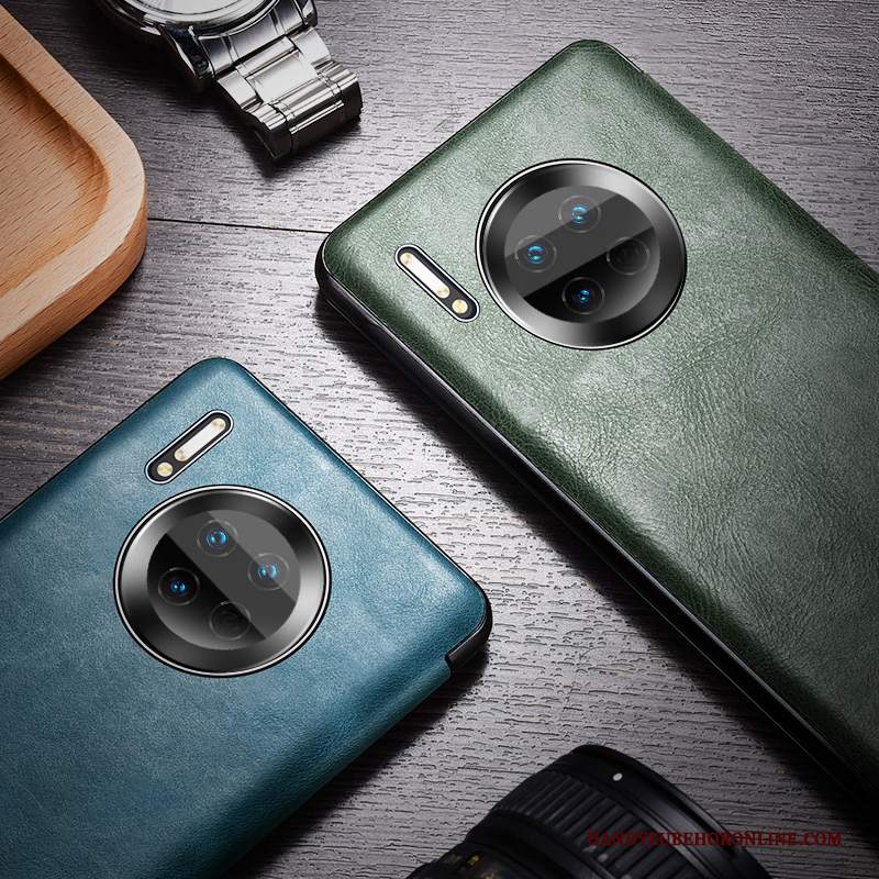 Custodia Huawei Mate 30 Pro Pelle Nuovo Verde, Cover Huawei Mate 30 Pro Folio Muccatelefono