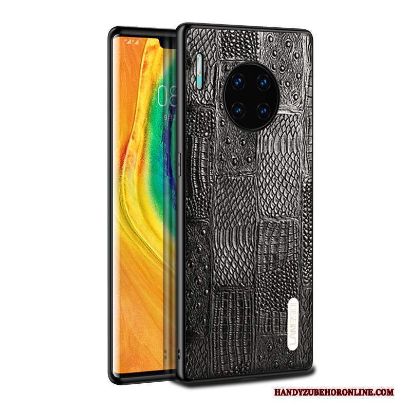 Custodia Huawei Mate 30 Pro Pelle Telefono Anti-caduta, Cover Huawei Mate 30 Pro Protezione Nero Sottile