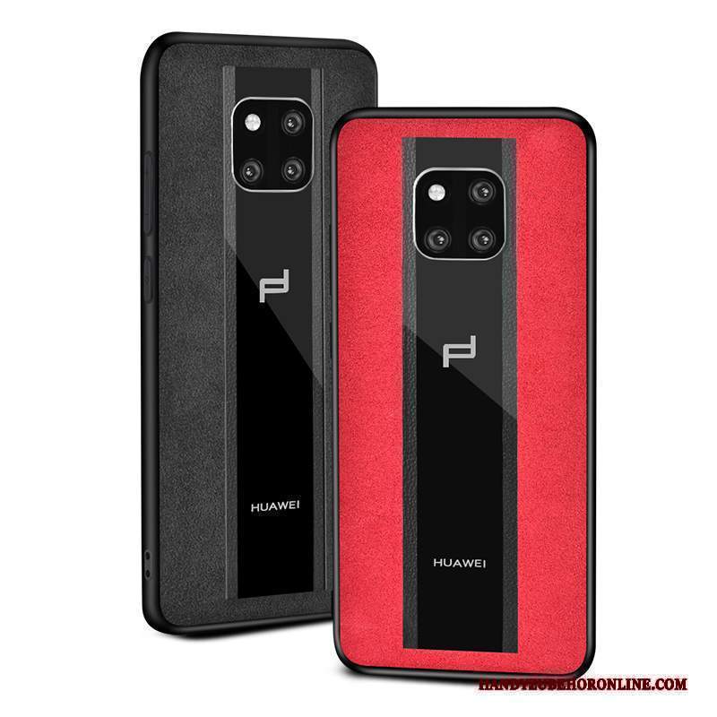 Custodia Huawei Mate 30 Rs Pelle Anti-caduta Vetro, Cover Huawei Mate 30 Rs Protezione Rossotelefono