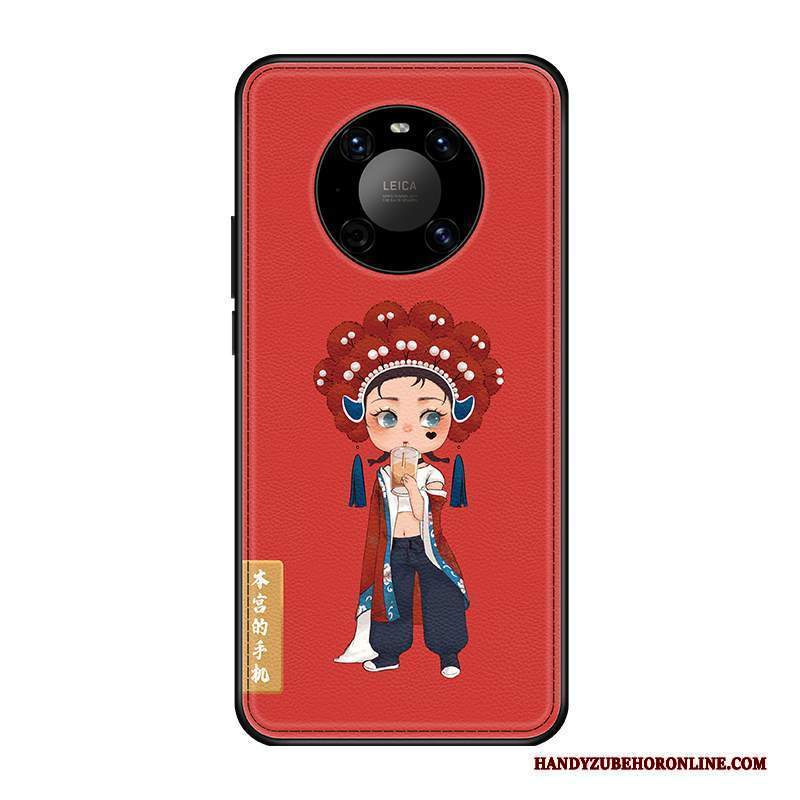 Custodia Huawei Mate 40 Pro Creativo Rosso Net Red, Cover Huawei Mate 40 Pro Stile Cinese Anti-caduta