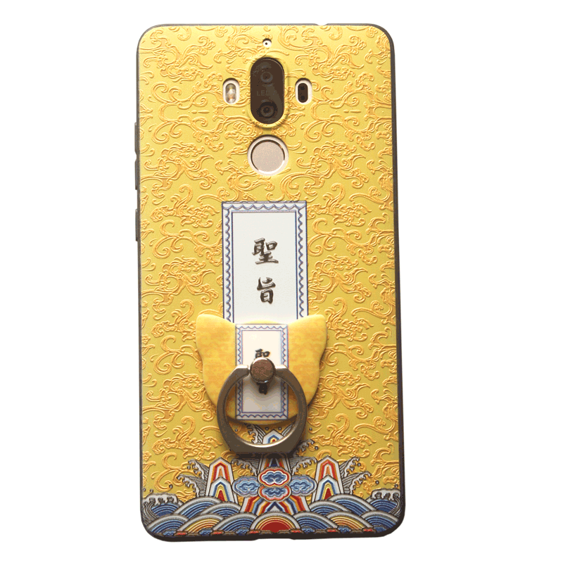 Custodia Huawei Mate 8 Creativo Giallo Palazzo, Cover Huawei Mate 8 Goffratura Telefono Ring