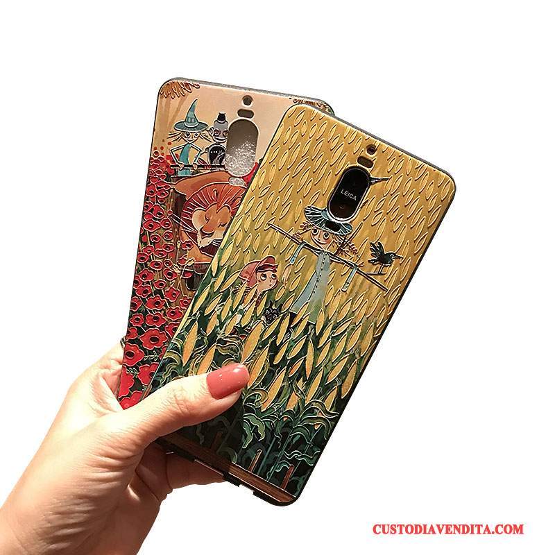 Custodia Huawei Mate 8 Goffratura Morbidotelefono, Cover Huawei Mate 8 Macchiati Nero