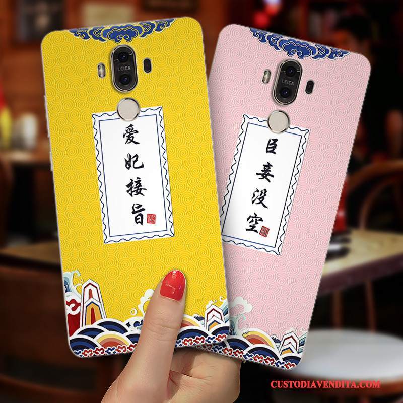 Custodia Huawei Mate 8 Silicone Tutto Incluso Anti-caduta, Cover Huawei Mate 8 Goffratura Rosa Tendenza