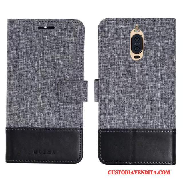 Custodia Huawei Mate 9 Pro Portafoglio Grigio Anti-caduta, Cover Huawei Mate 9 Pro Protezione
