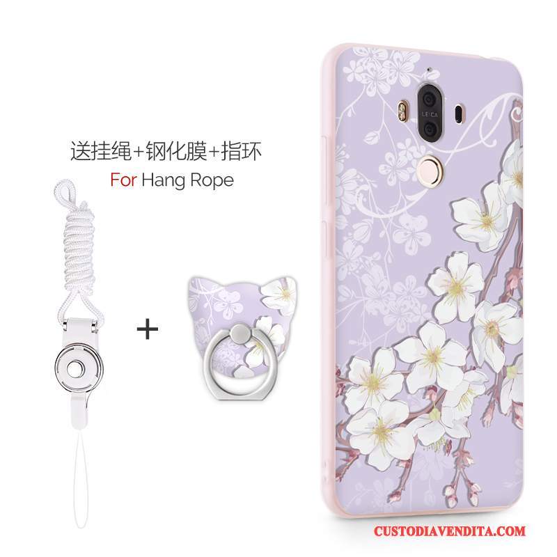 Custodia Huawei Mate 9 Silicone Anti-caduta Chiaro, Cover Huawei Mate 9 Protezione Morbido Porpora