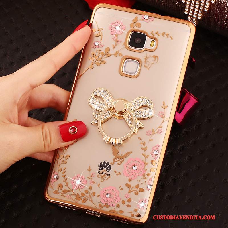 Custodia Huawei Mate S Protezione Telefono Oro, Cover Huawei Mate S Strass Morbido Tutto Incluso