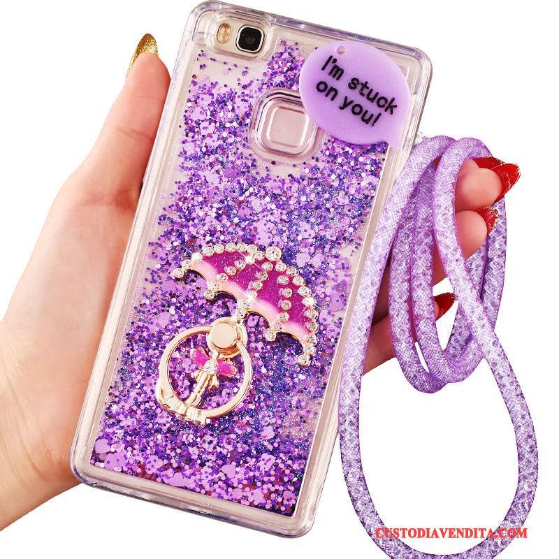 Custodia Huawei Nova Silicone Ringtelefono, Cover Huawei Nova Protezione Cristallo Porpora