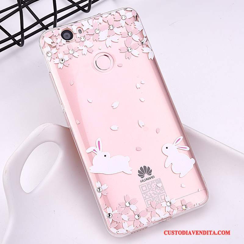 Custodia Huawei Nova Silicone Telefono Morbido, Cover Huawei Nova Gioventù Rosa