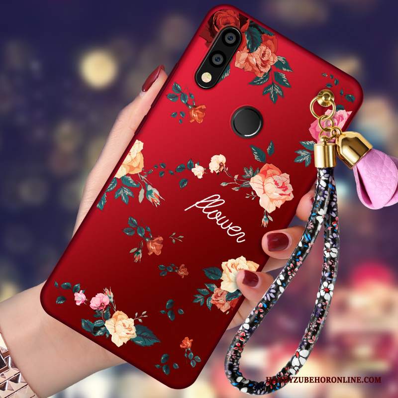 Custodia Huawei P Smart+ Creativo Telefono Anti-caduta, Cover Huawei P Smart+ Silicone Rosso Di Personalità