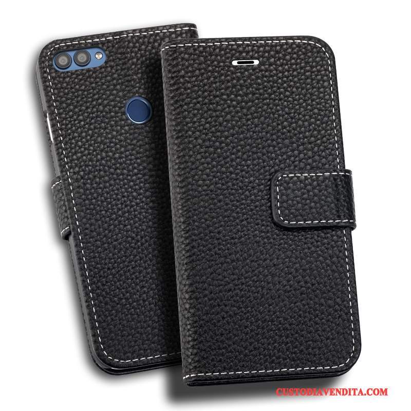 Custodia Huawei P Smart Pelle Anti-caduta Nero, Cover Huawei P Smart Folio Tutto Inclusotelefono