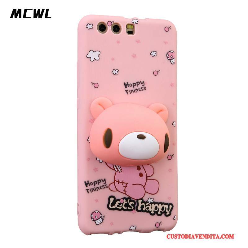 Custodia Huawei P10 Cartone Animato Telefono Anti-caduta, Cover Huawei P10 Protezione Tutto Incluso Rosa