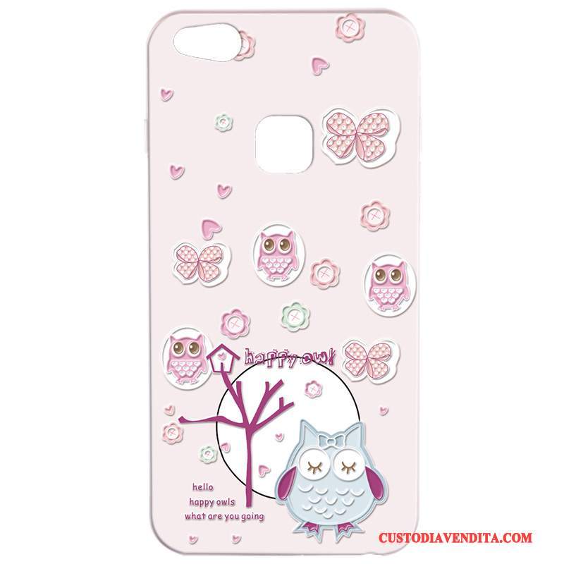 Custodia Huawei P10 Lite Cartone Animato Morbido Anti-caduta, Cover Huawei P10 Lite Colore Tendenza Rosa