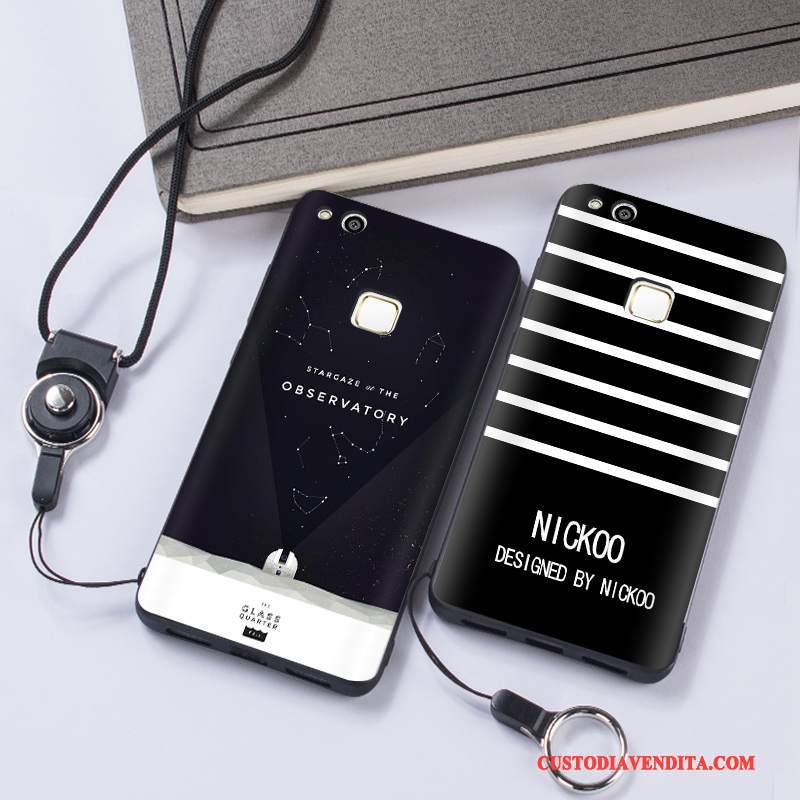 Custodia Huawei P10 Lite Colore Gioventù Ornamenti Appesi, Cover Huawei P10 Lite Goffratura Nero Tendenza