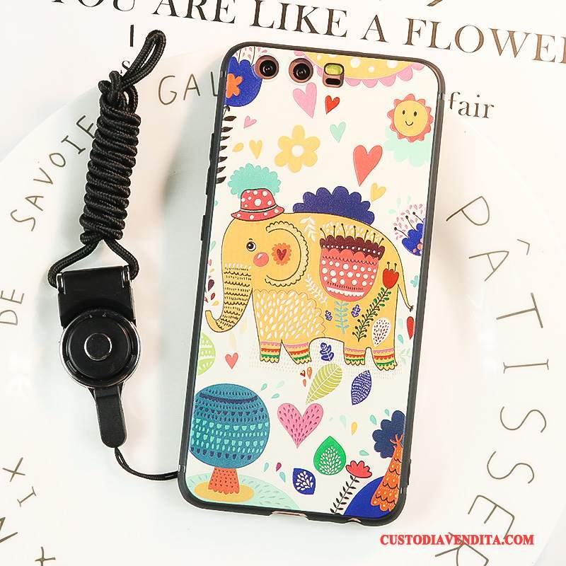Custodia Huawei P10 Lite Goffratura Supporto Morbido, Cover Huawei P10 Lite Silicone Telefono Anti-caduta