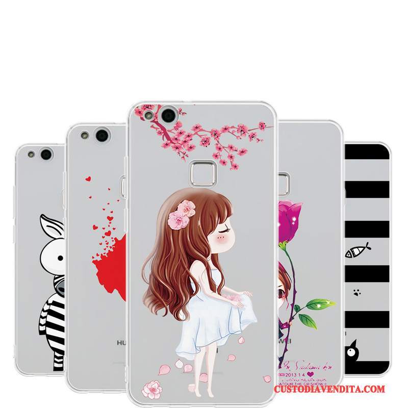 Custodia Huawei P10 Lite Protezione Trasparentetelefono, Cover Huawei P10 Lite Morbido Rosso