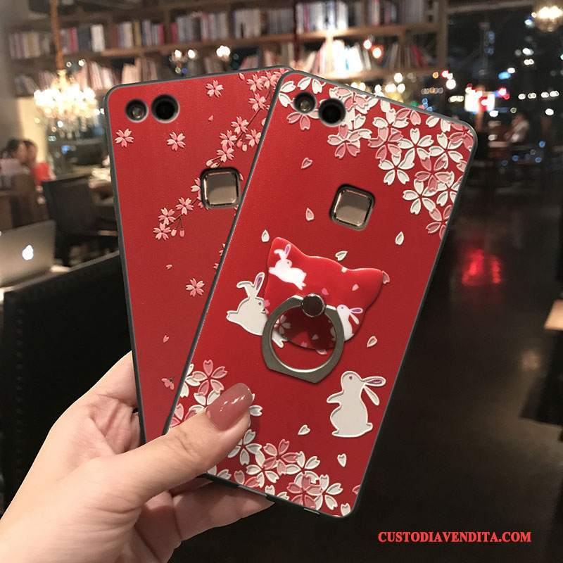 Custodia Huawei P10 Lite Silicone Ornamenti Appesi Rosso, Cover Huawei P10 Lite Tutto Inclusotelefono
