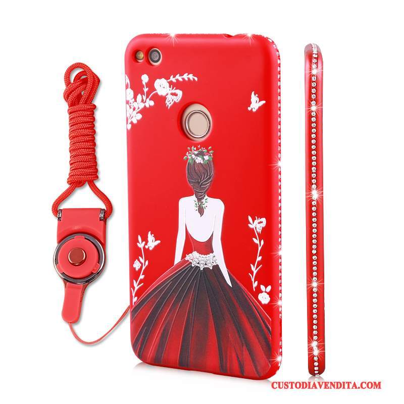 Custodia Huawei P10 Lite Strass Telefono Rosso, Cover Huawei P10 Lite Protezione Gioventù