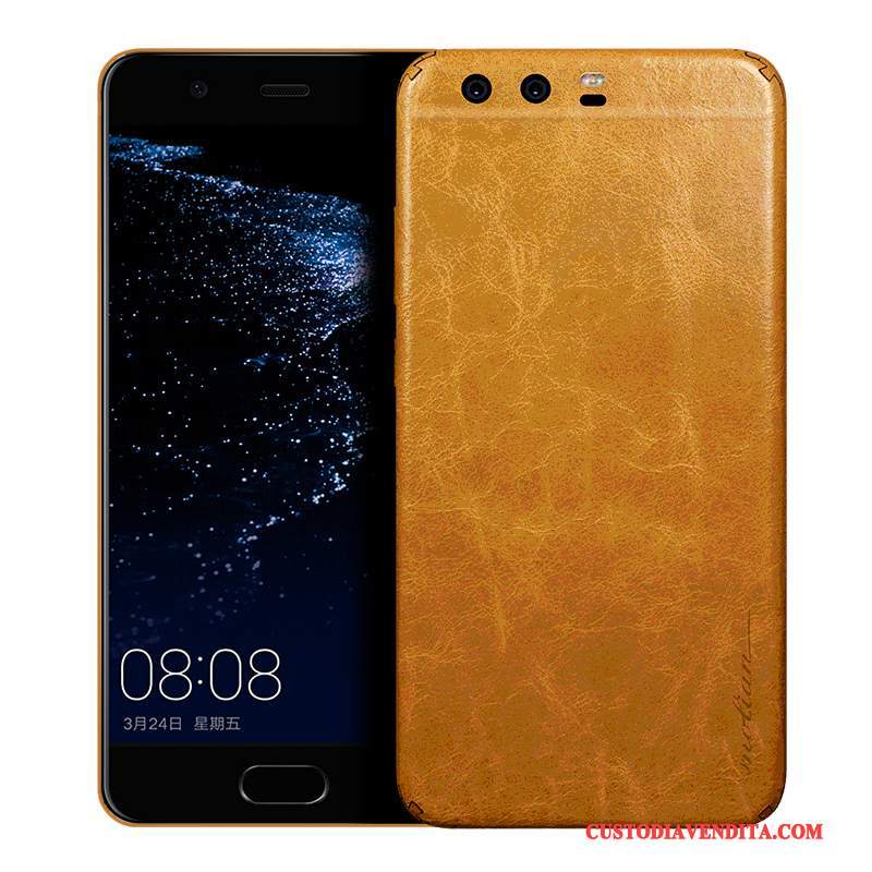 Custodia Huawei P10 Pelle Giallo Pellicola Protettiva, Cover Huawei P10 Protezione Sottiletelefono
