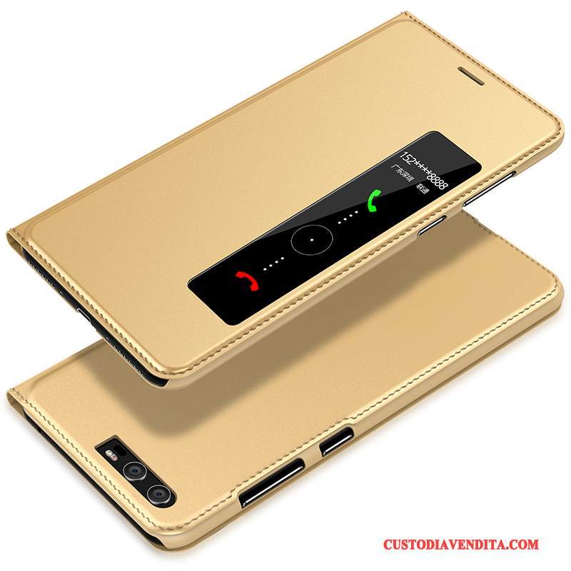Custodia Huawei P10 Pelle Telefono Oro, Cover Huawei P10 Protezione Tendenza Tutto Incluso
