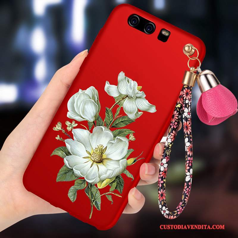 Custodia Huawei P10 Plus Creativo Telefono Anti-caduta, Cover Huawei P10 Plus Morbido Rosso