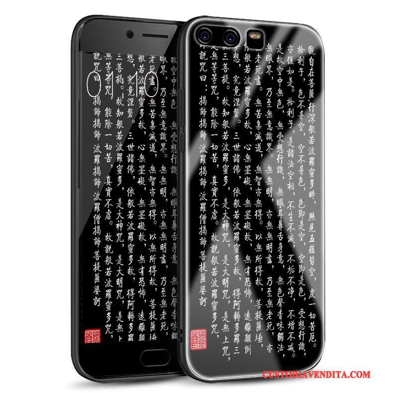 Custodia Huawei P10 Silicone Cuore Nero, Cover Huawei P10 Telefono Budda