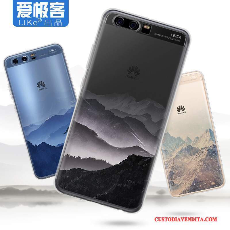 Custodia Huawei P10 Silicone Nerotelefono, Cover Huawei P10 Protezione Blu Morbido